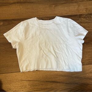 Hollister White Cropped Short Sleeve Shirt